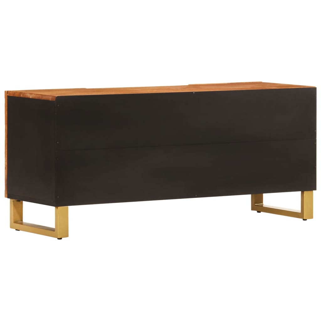 vidaXL TV Cabinet Brown and Black 105x33.5x46 cm Solid Wood Mango