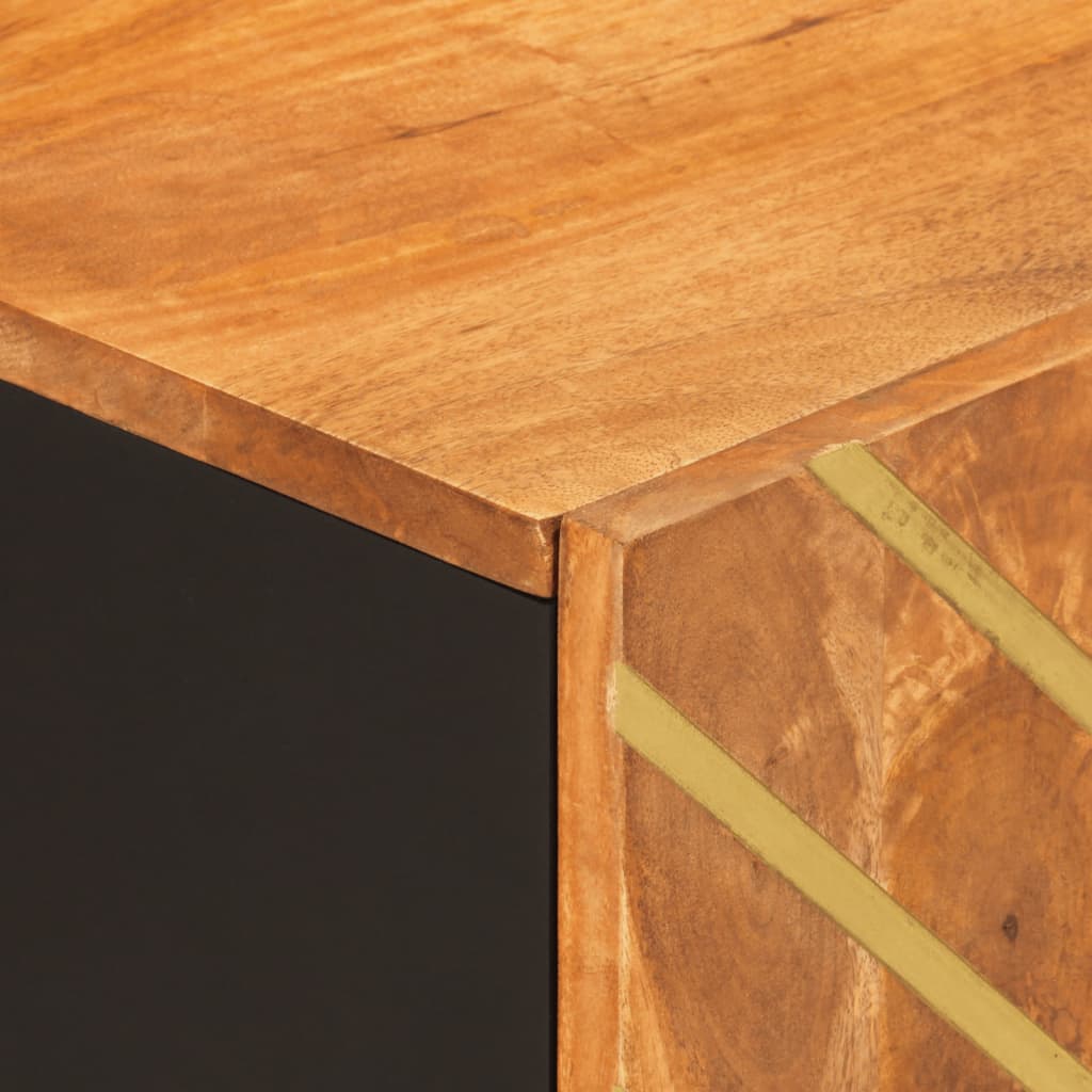 vidaXL TV Cabinet Brown and Black 105x33.5x46 cm Solid Wood Mango
