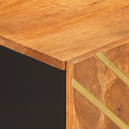 vidaXL TV Cabinet Brown and Black 105x33.5x46 cm Solid Wood Mango