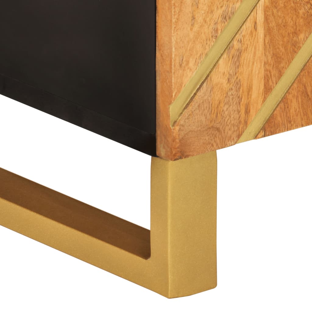 vidaXL TV Cabinet Brown and Black 105x33.5x46 cm Solid Wood Mango