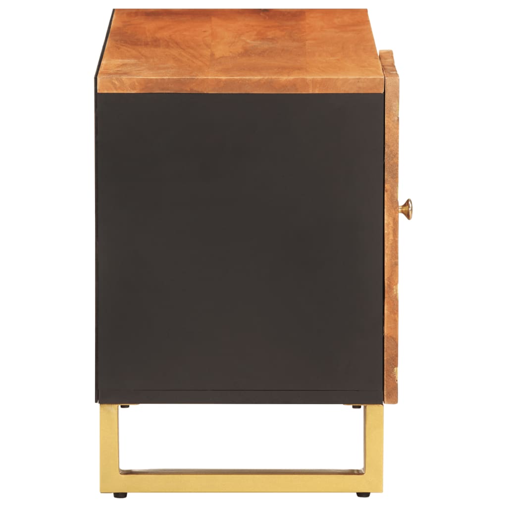 vidaXL TV Cabinet Brown and Black 80x31.5x46 cm Solid Wood Mango