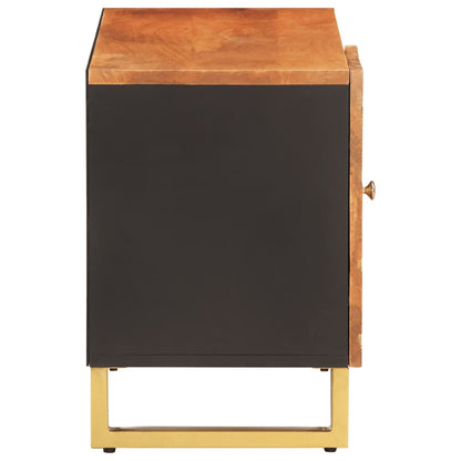vidaXL TV Cabinet Brown and Black 80x31,5x46 cm Solid Wood Mango
