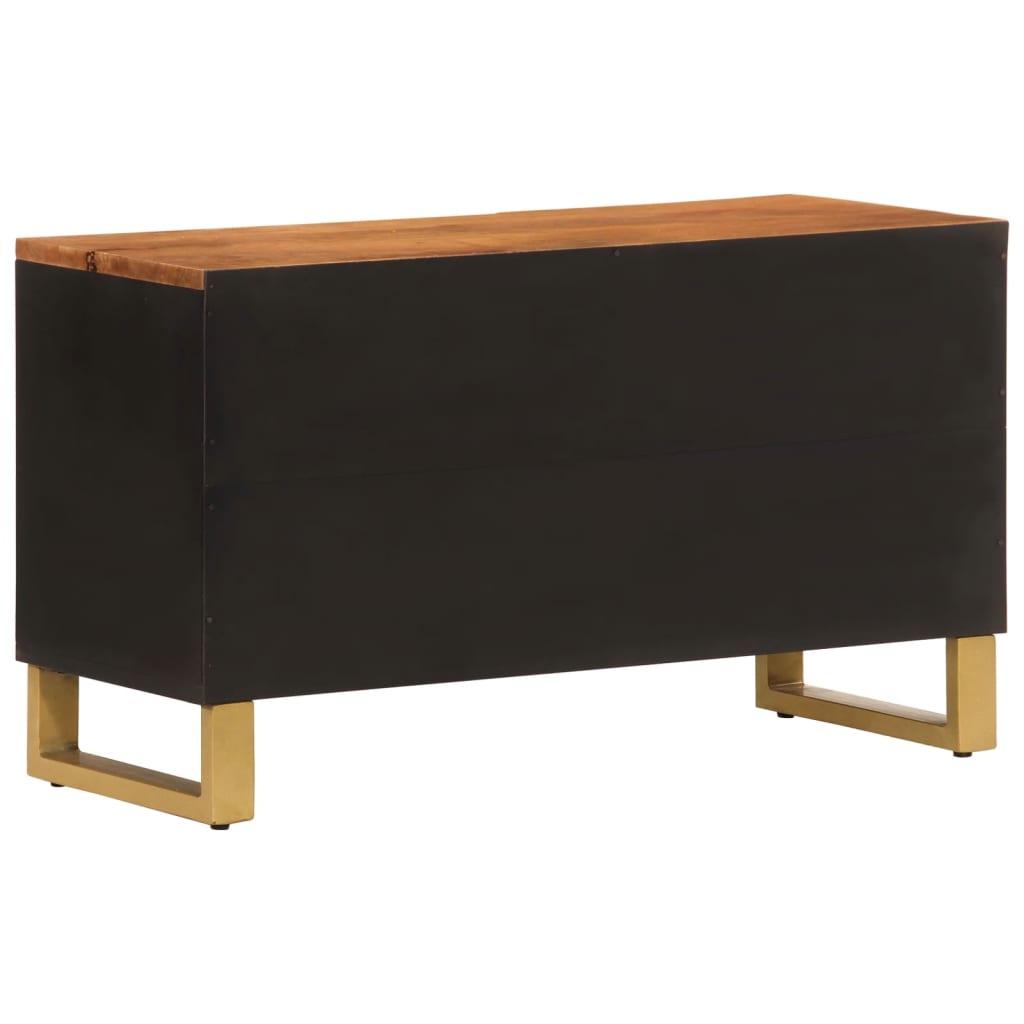 vidaXL TV Cabinet Brown and Black 80x31.5x46 cm Solid Wood Mango