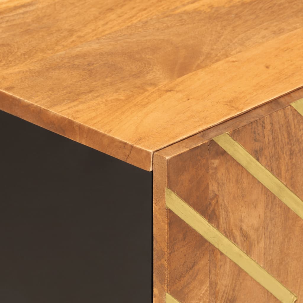 vidaXL TV Cabinet Brown and Black 80x31.5x46 cm Solid Wood Mango