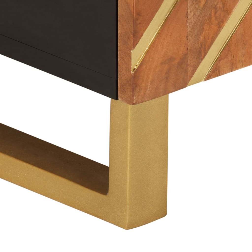 vidaXL TV Cabinet Brown and Black 80x31,5x46 cm Solid Wood Mango