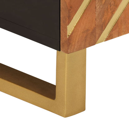 vidaXL TV Cabinet Brown and Black 80x31,5x46 cm Solid Wood Mango