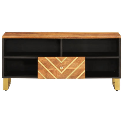 vidaXL TV Cabinet Brown and Black 100x33,5x46 cm Solid Wood Mango