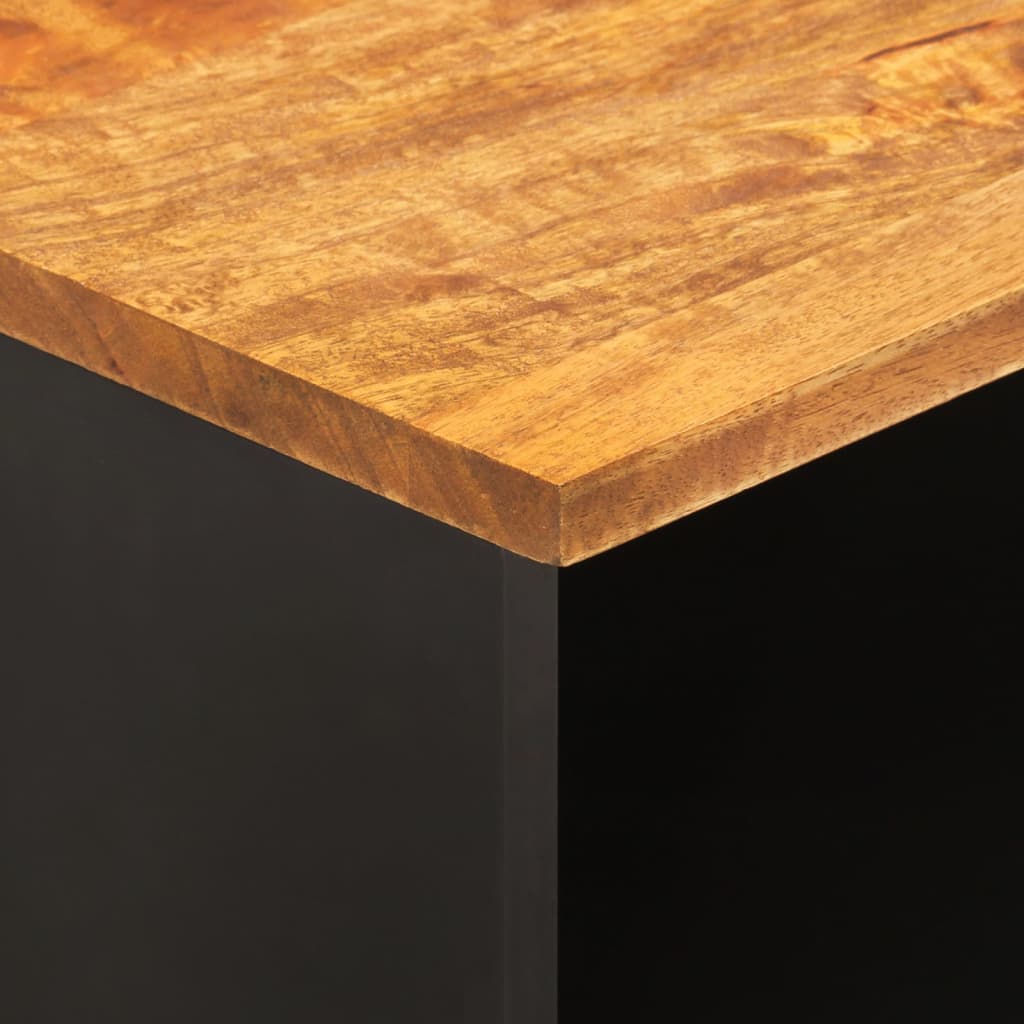 vidaXL TV Cabinet Brown and Black 100x33.5x46 cm Solid Wood Mango