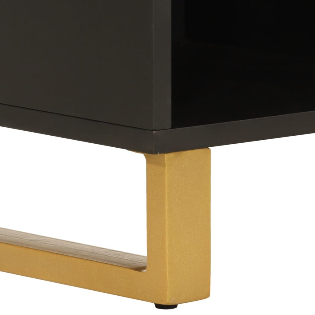 vidaXL TV Cabinet Brown and Black 100x33,5x46 cm Solid Wood Mango