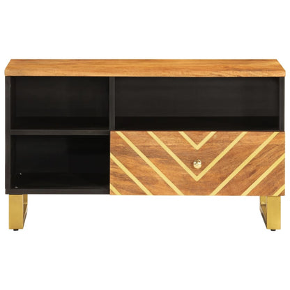 vidaXL TV Cabinet Brown and Black 80x33.5x46 cm Solid Wood Mango