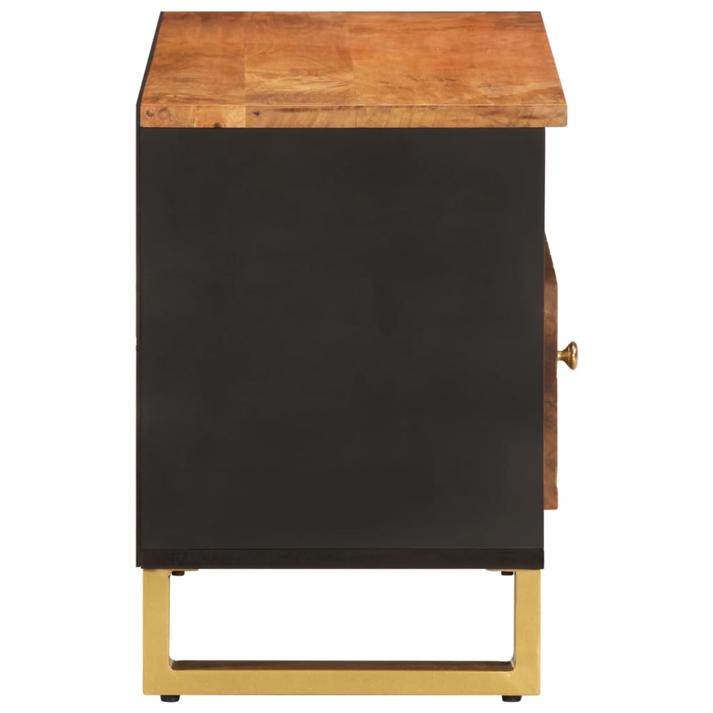 vidaXL TV Cabinet Brown and Black 80x33.5x46 cm Solid Wood Mango
