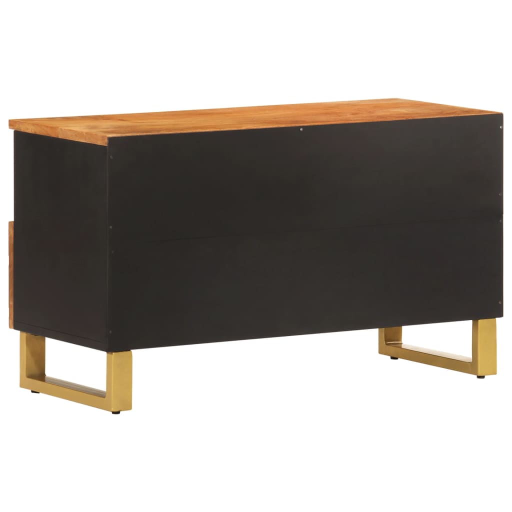 vidaXL TV Cabinet Brown and Black 80x33.5x46 cm Solid Wood Mango
