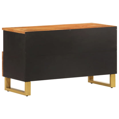 vidaXL TV Cabinet Brown and Black 80x33.5x46 cm Solid Wood Mango