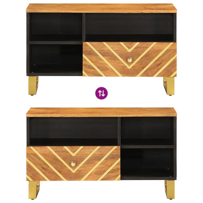 vidaXL TV Cabinet Brown and Black 80x33.5x46 cm Solid Wood Mango