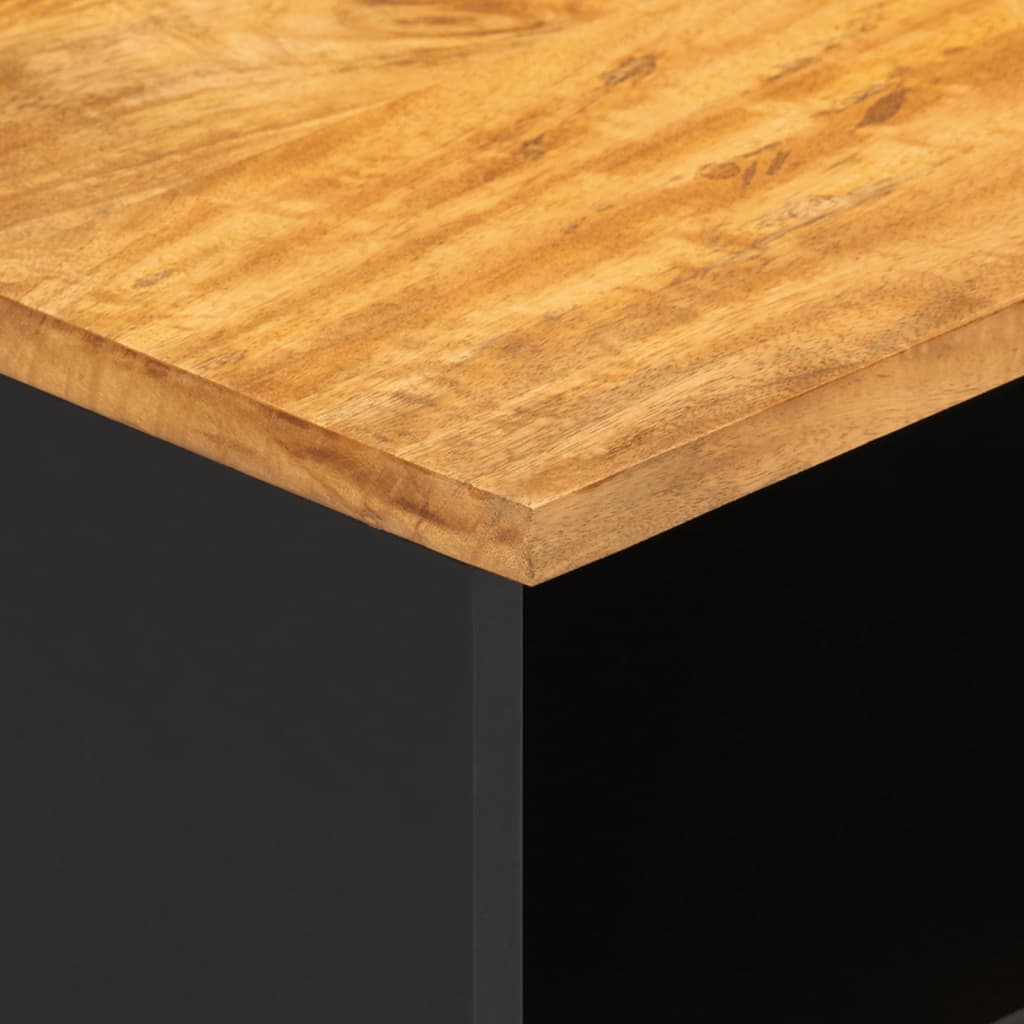 vidaXL TV Cabinet Brown and Black 80x33.5x46 cm Solid Wood Mango