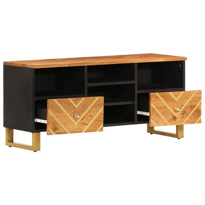 vidaXL TV Cabinet Brown and Black 100x33,5x46 cm Solid Wood Mango