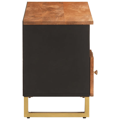 vidaXL TV Cabinet Brown and Black 100x33,5x46 cm Solid Wood Mango