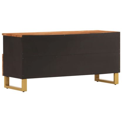 vidaXL TV Cabinet Brown and Black 100x33,5x46 cm Solid Wood Mango
