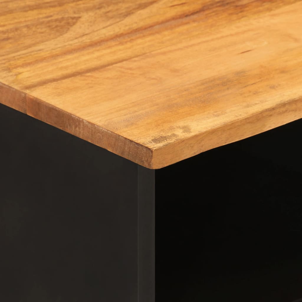 vidaXL TV Cabinet Brown and Black 100x33.5x46 cm Solid Wood Mango