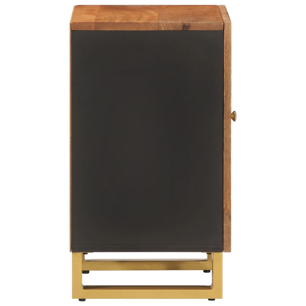 vidaXL Bathroom Cabinet Brown and Black 38x33,5x58 cm Solid Wood Mango
