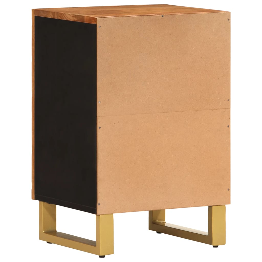 vidaXL Bathroom Cabinet Brown and Black 38x33,5x58 cm Solid Wood Mango