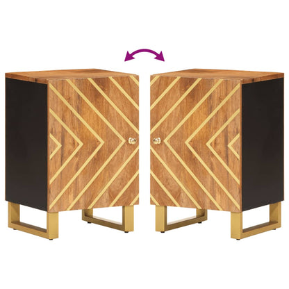 vidaXL Bathroom Cabinet Brown and Black 38x33.5x58 cm Solid Wood Mango