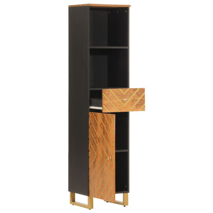 vidaXL Bathroom Cabinet Brown and Black 38x33.5x160 cm Solid Wood Mango