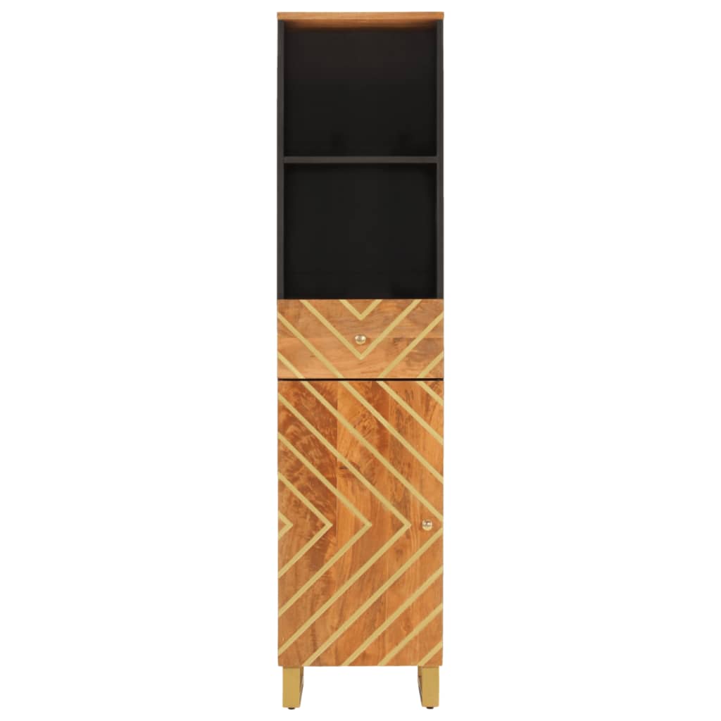 vidaXL Bathroom Cabinet Brown and Black 38x33.5x160 cm Solid Wood Mango