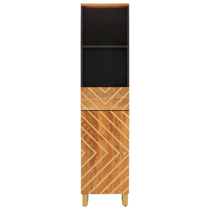 vidaXL Bathroom Cabinet Brown and Black 38x33.5x160 cm Solid Wood Mango