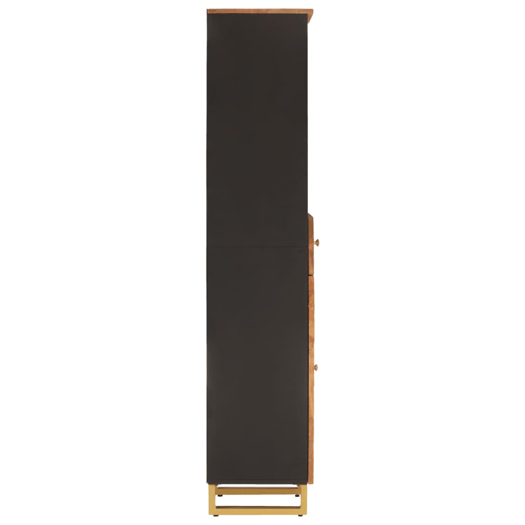 vidaXL Bathroom Cabinet Brown and Black 38x33.5x160 cm Solid Wood Mango