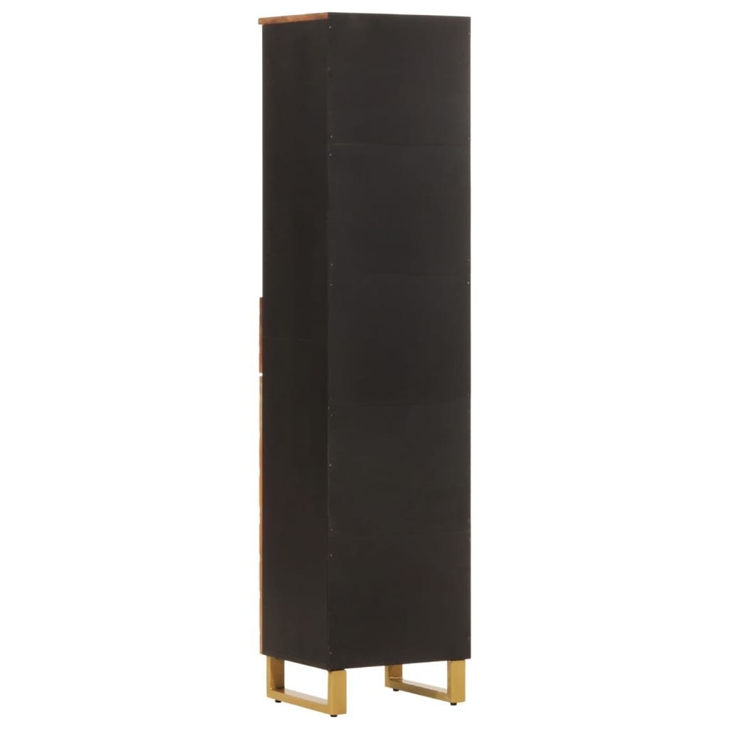 vidaXL Bathroom Cabinet Brown and Black 38x33.5x160 cm Solid Wood Mango