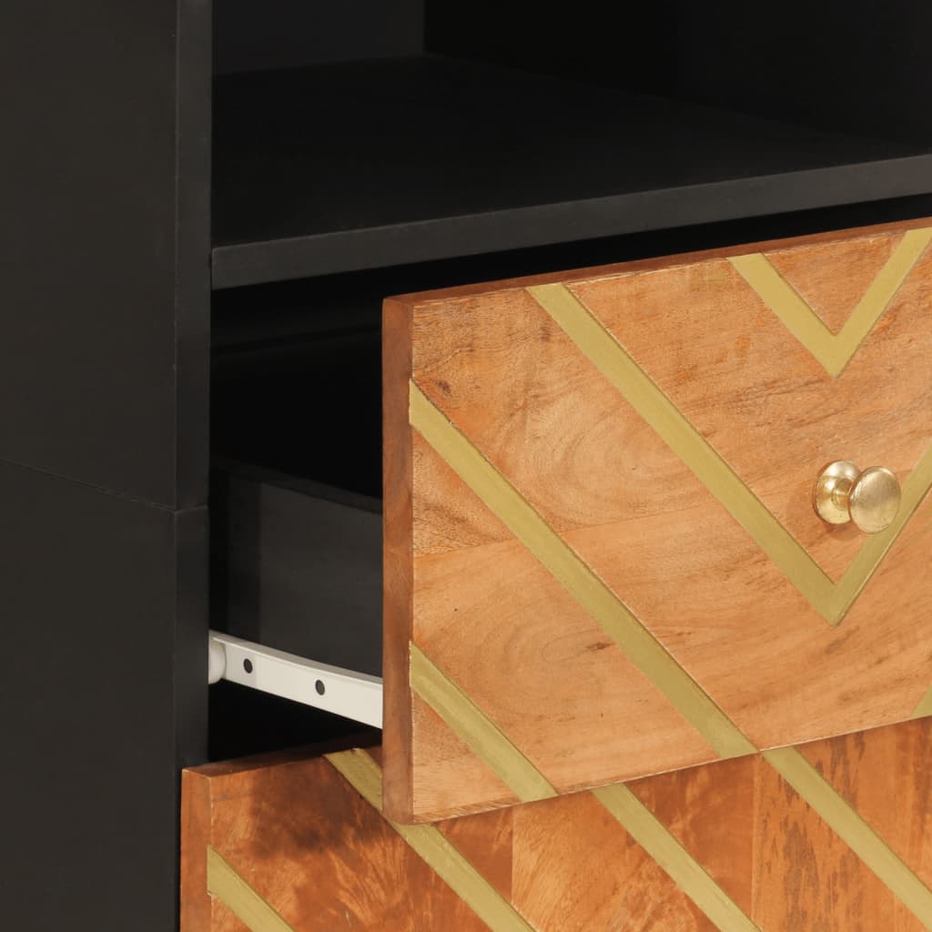 vidaXL Bathroom Cabinet Brown and Black 38x33.5x160cm Solid Wood Mango