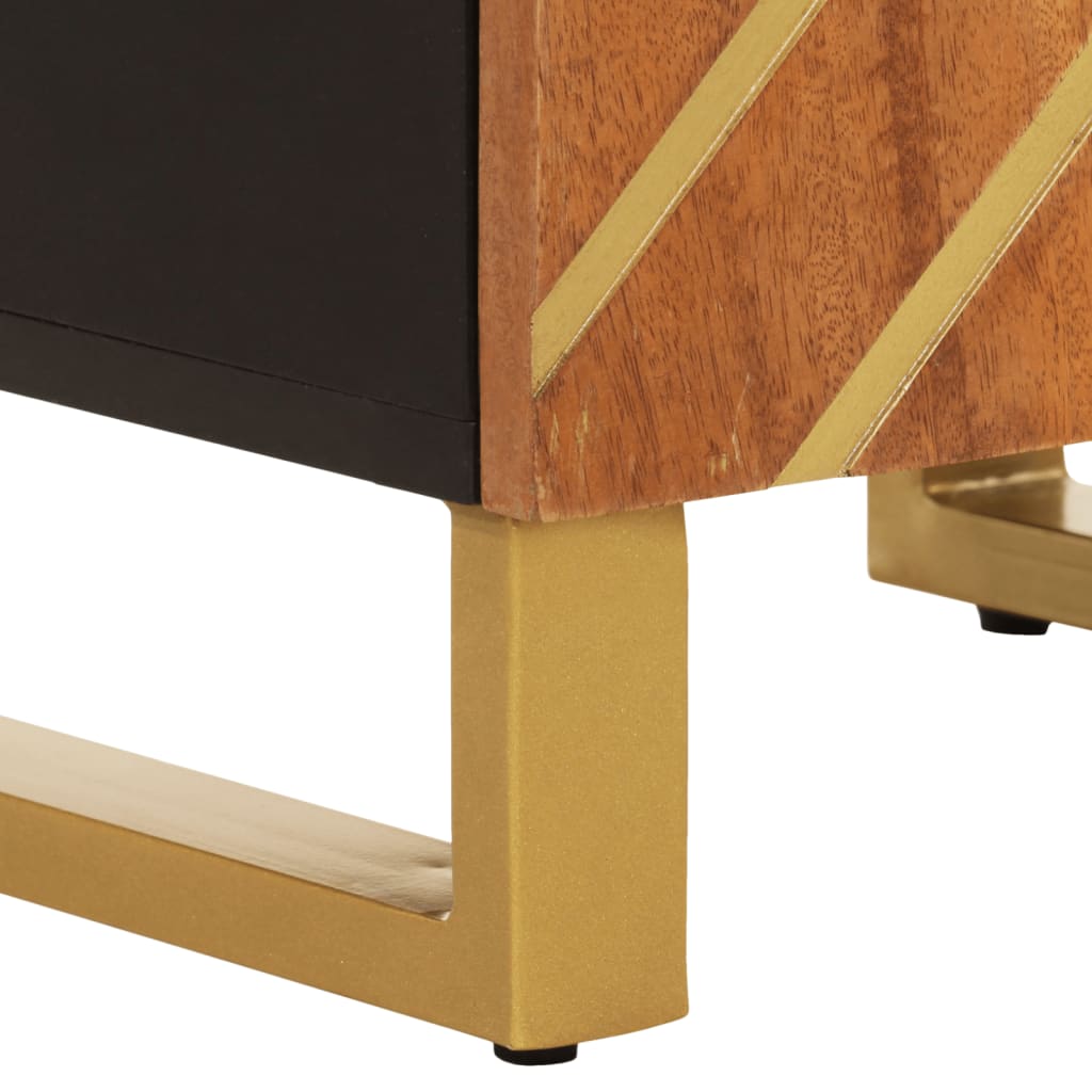 vidaXL Bathroom Cabinet Brown and Black 38x33.5x160 cm Solid Wood Mango