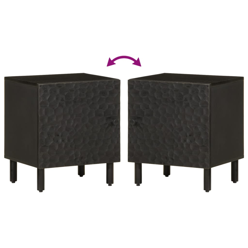 vidaXL Bedside Cabinets 2 pcs Black 40x33x46 cm Solid Wood Mango