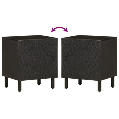 vidaXL Bedside Cabinets 2 pcs Black 40x33x46 cm Solid Wood Mango