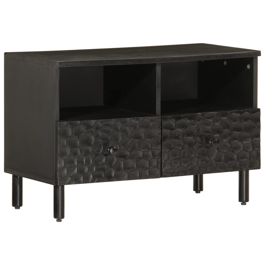 vidaXL TV Cabinet Black 70x33x46 cm Solid Wood Mango