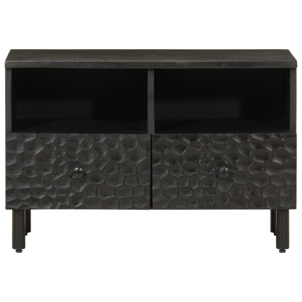 vidaXL TV Cabinet Black 70x33x46 cm Solid Wood Mango