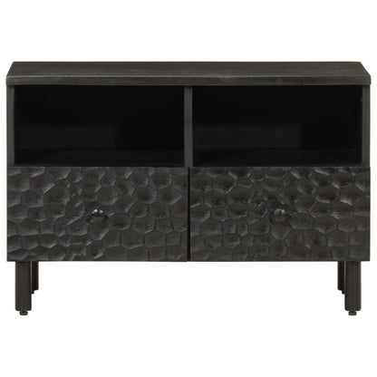 vidaXL TV Cabinet Black 70x33x46 cm Solid Wood Mango