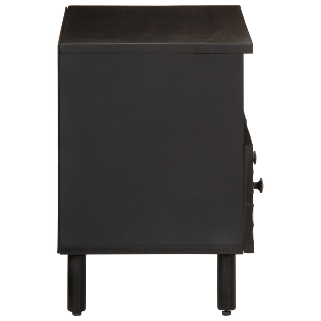 vidaXL TV Cabinet Black 70x33x46 cm Solid Wood Mango