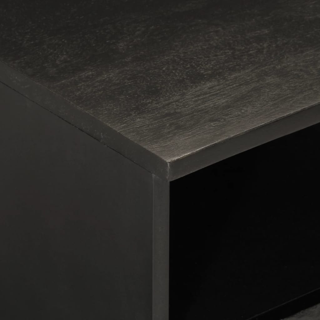 vidaXL TV Cabinet Black 70x33x46 cm Solid Wood Mango