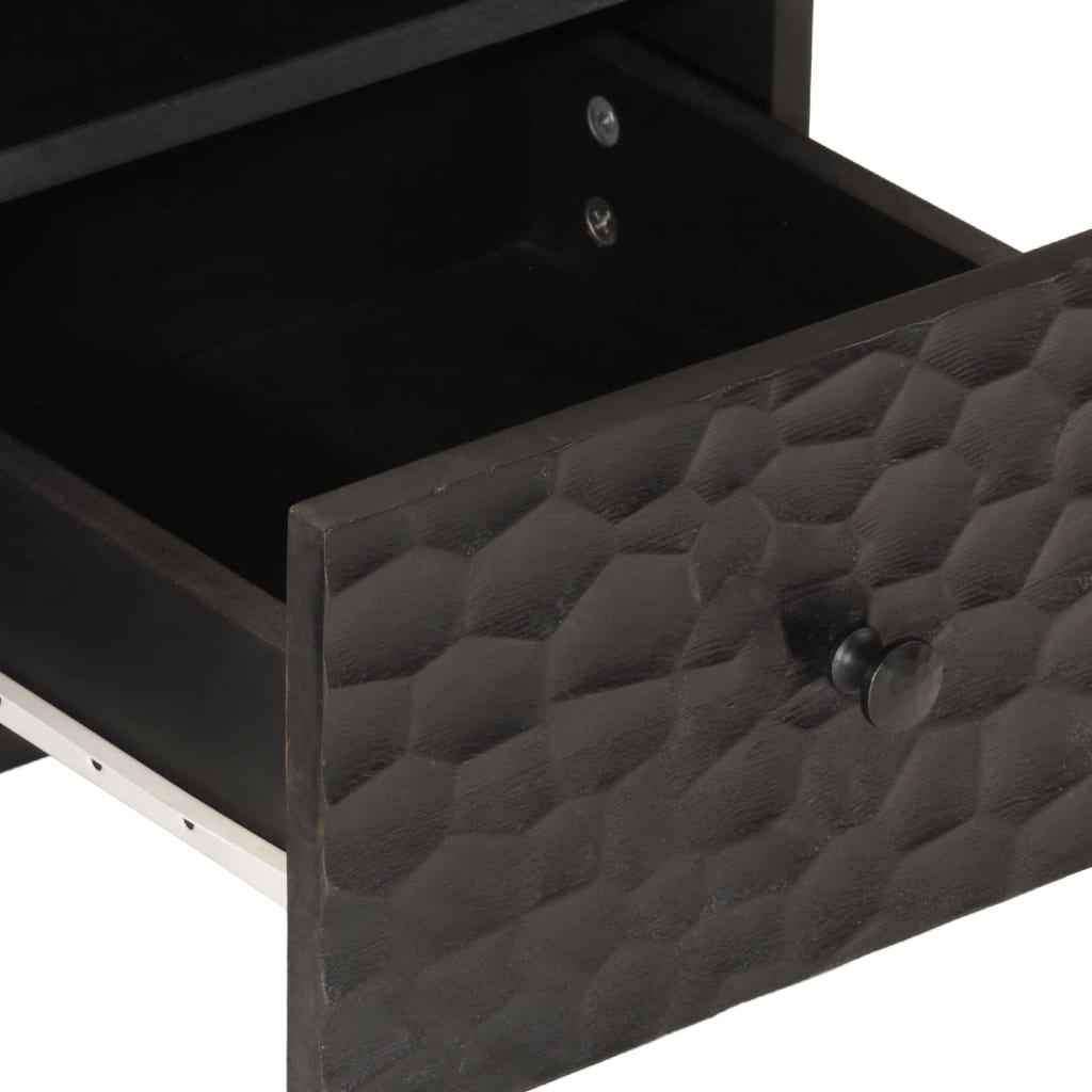 vidaXL TV Cabinet Black 70x33x46 cm Solid Wood Mango