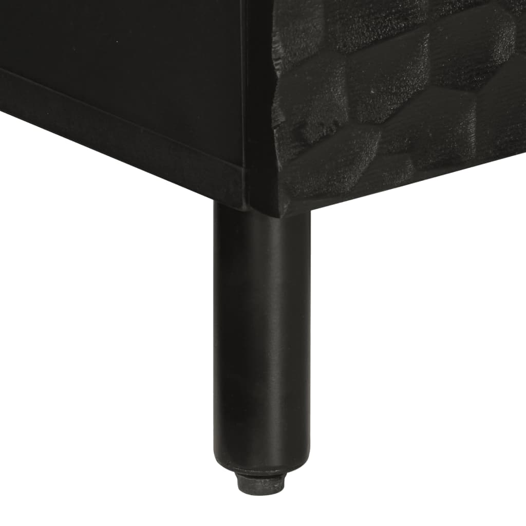 vidaXL TV Cabinet Black 70x33x46 cm Solid Wood Mango