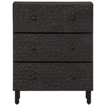 vidaXL Side Cabinet Black 60x33x75 cm Solid Wood Mango