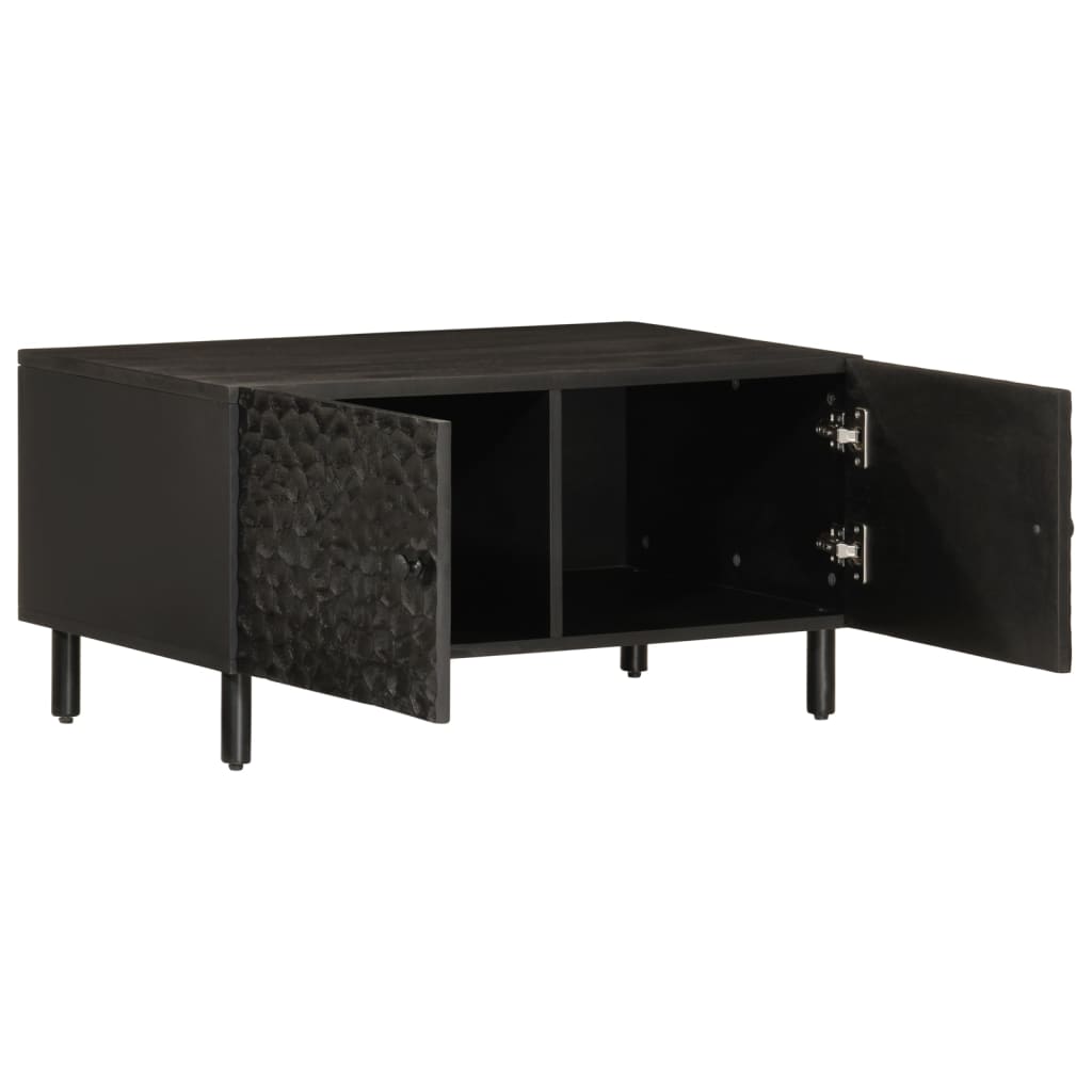 vidaXL Coffee Table Black 80x50x40 cm Solid Wood Mango