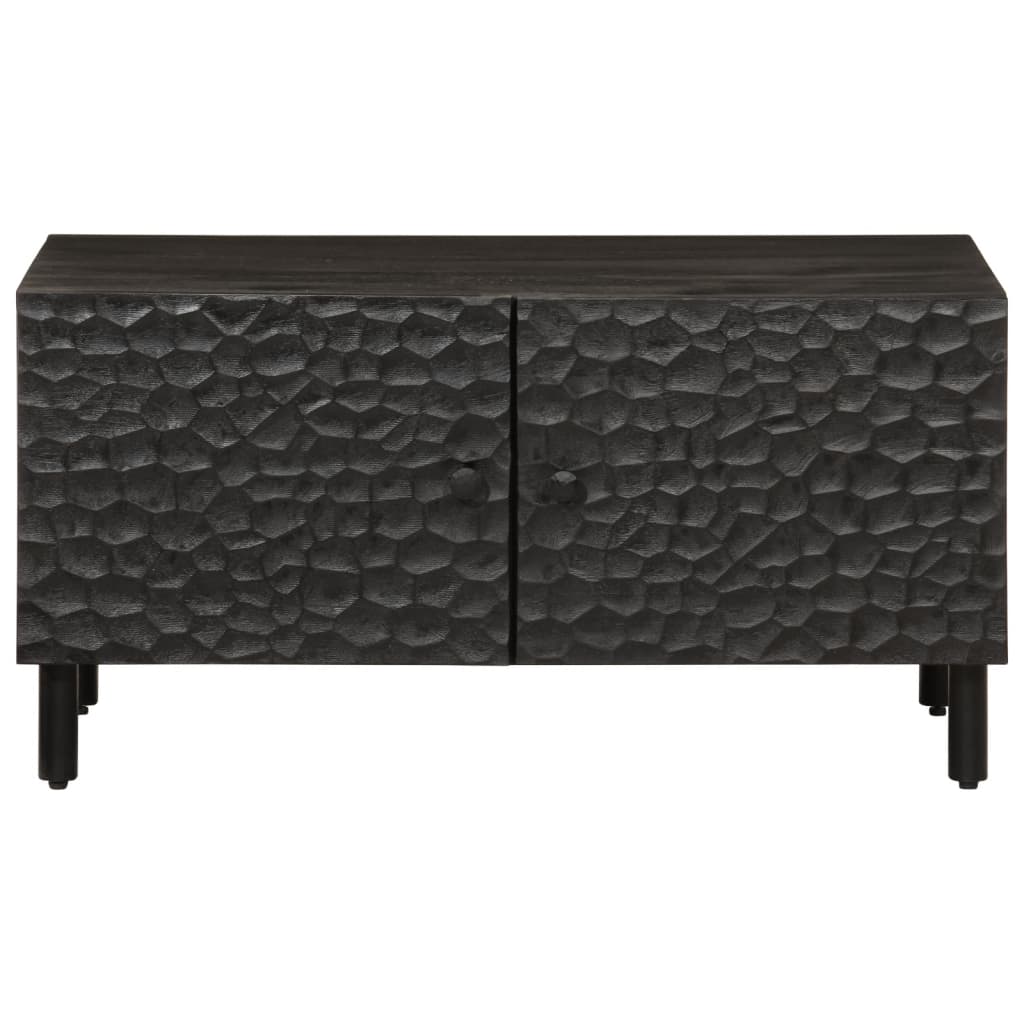 vidaXL Coffee Table Black 80x50x40 cm Solid Wood Mango