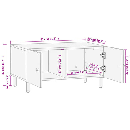 vidaXL Coffee Table Black 80x50x40 cm Solid Wood Mango