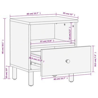 vidaXL Bedside Cabinets 2 pcs Black 40x33x46 cm Solid Wood Mango