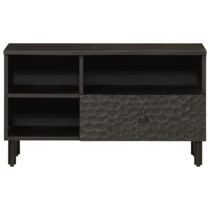 vidaXL TV Cabinet Black 80x33x46 cm Solid Wood Mango