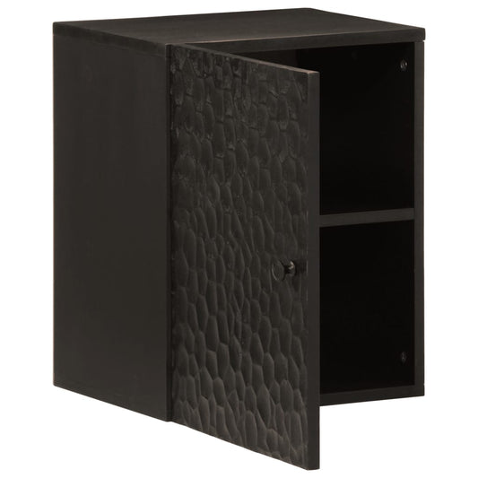 vidaXL Bathroom Wall Cabinet Black 38x33x48 cm Solid Wood Mango