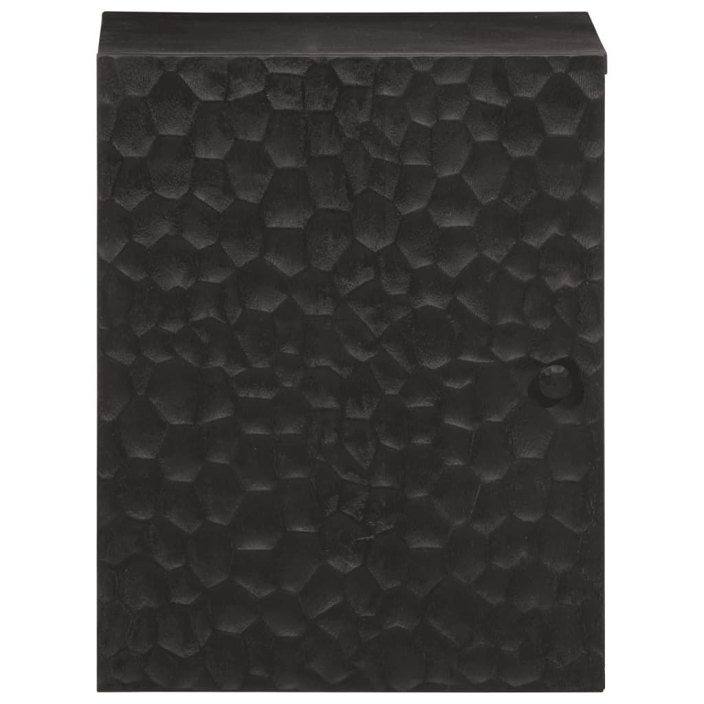 vidaXL Bathroom Wall Cabinet Black 38x33x48 cm Solid Wood Mango